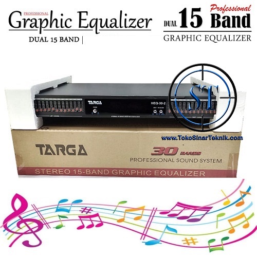 Graphic Equalizer EQ-30-2 2 Channel ( 2 x 15 Channel ) Amplifier Stereo 15 Multi Band Audio Sound Sy