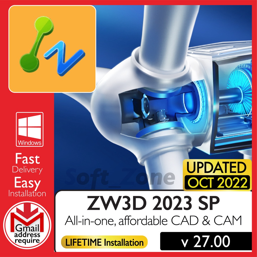 

ZW3D 2023 SP v27.00 - All-n-n, ffrdbl CAD & CAM [WINDOWS x64] - Dgtl Dwnld