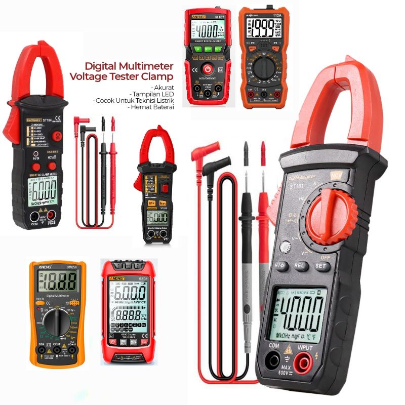 Multimeter Digital Tang Ampere AC/DC Voltage Tester clamp avometer