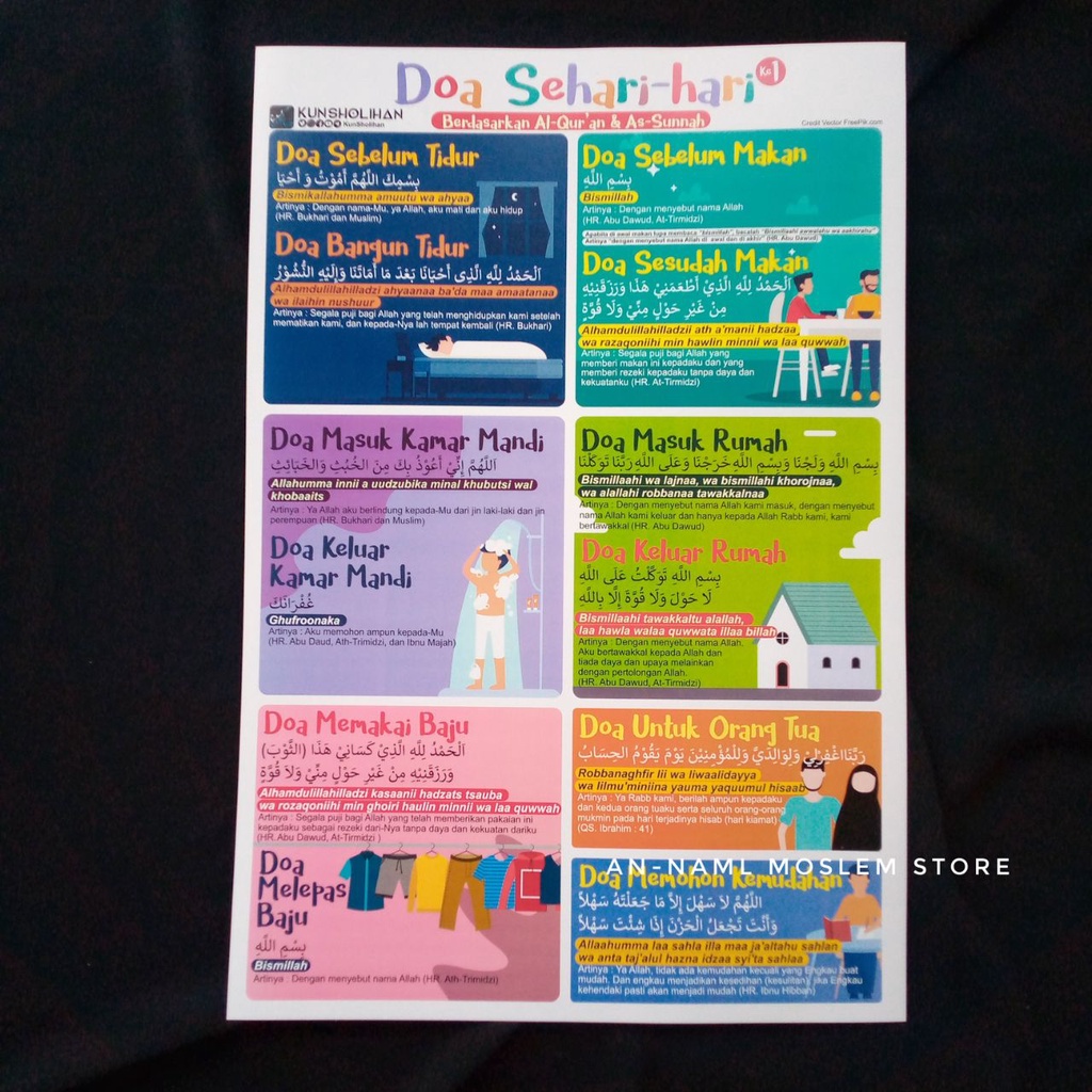 Poster Anak Doa Sehari-Hari ke-1. Kun Sholihan