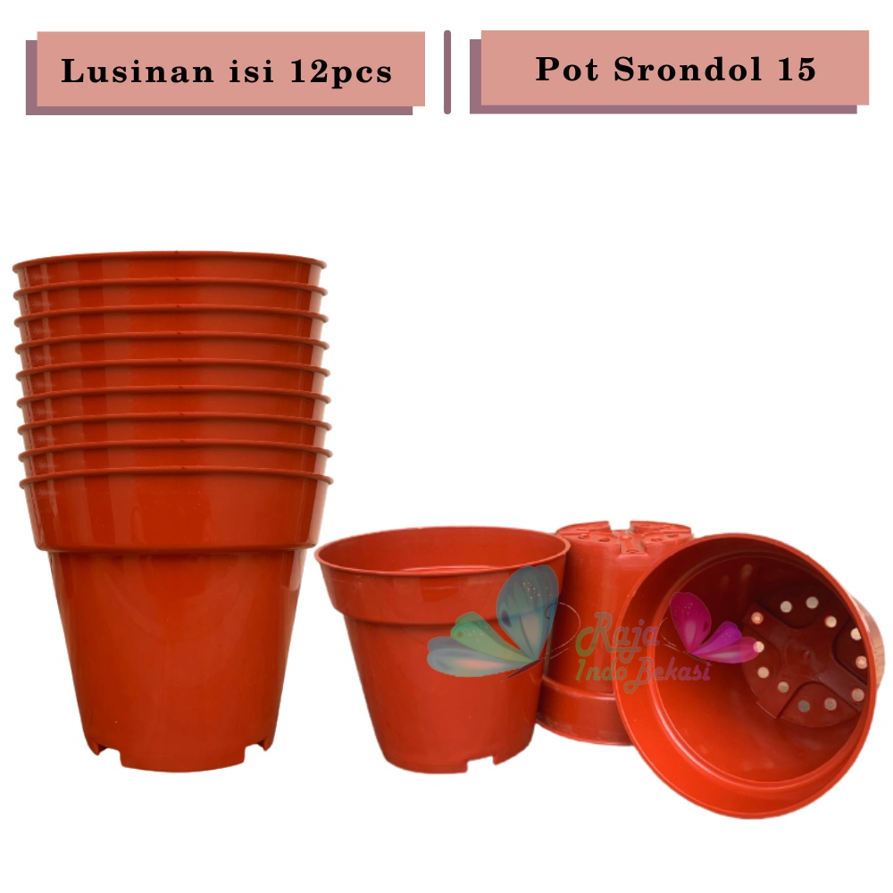 Rajaindobekasi Lusinan 12PCS Pot Tinggi Srondol 15 Putih Hitam Merah BataTerracota Terracotta Merah Coklat - Pot Tinggi Usa Eiffel Effiel 18 20 25 Pot Tinggi Tirus 15 18 20 30 35 40 50 Cm Pot Bunga Plastik Lusinan Pot Tanaman Pot Bibit Besar Mini Kecil