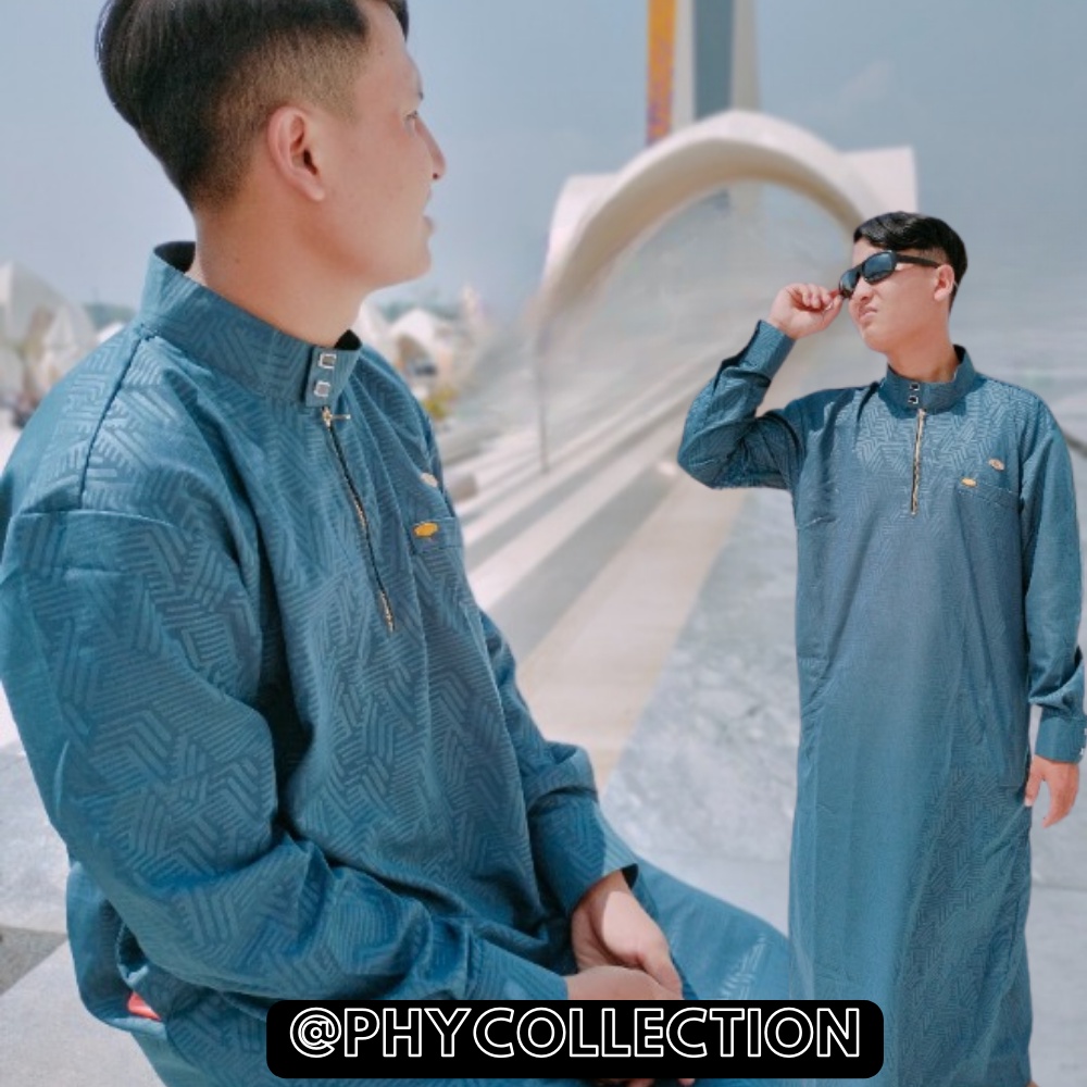 Gamis Jubah pria Laki Laki Dewasa Remaja Kancing Snap Ziper Emas Model Haromain Harmain Ukuran S M L XL XXL XXXL [ASSYUKUR]