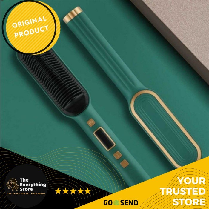 Catok Sisir 2in1 Pelurus Rambut Hair Straightener Curler TES