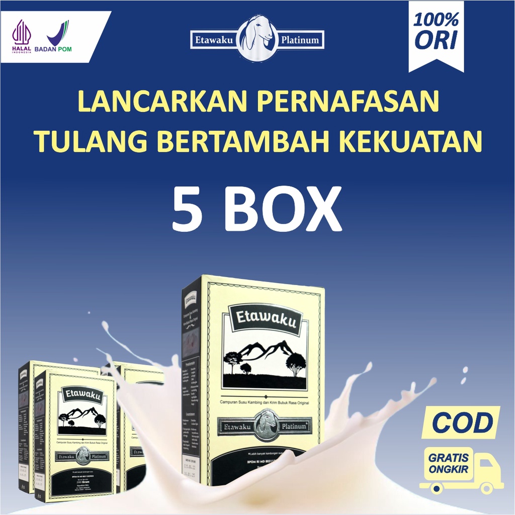 

READY STOCK - 5 BOX ETAWAKU SUSU ETAWA DISTRIBUTOR RESMI Lancarkan Pernafasan Perkuat Tulang 100% Ori Halal BPOM