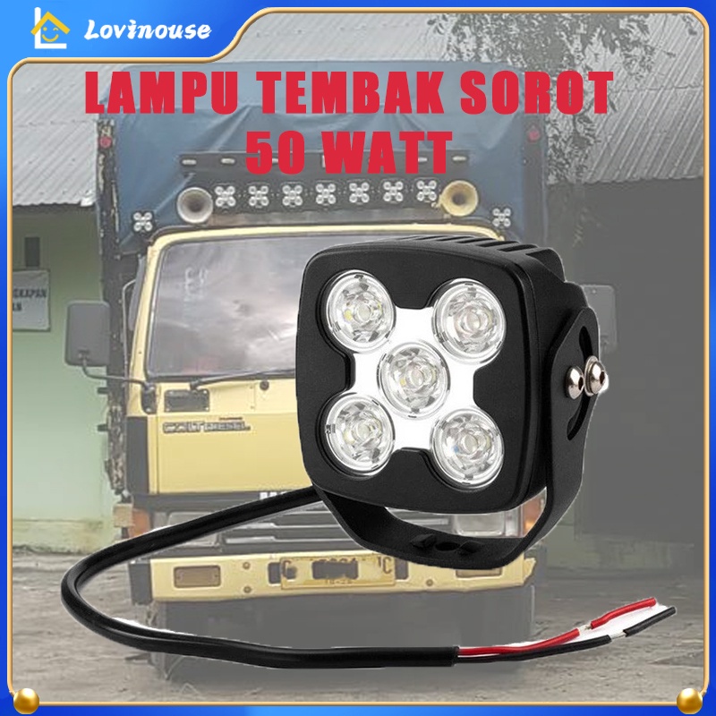 ⚡ORI ⚡Lampu Tembak 5 Mata Spot/Sebar Light 50watt Lamp Kerja Lamp Sorot Dotrex Spotlight  50W Motor Mobil Truck Off Road 10-30V DC