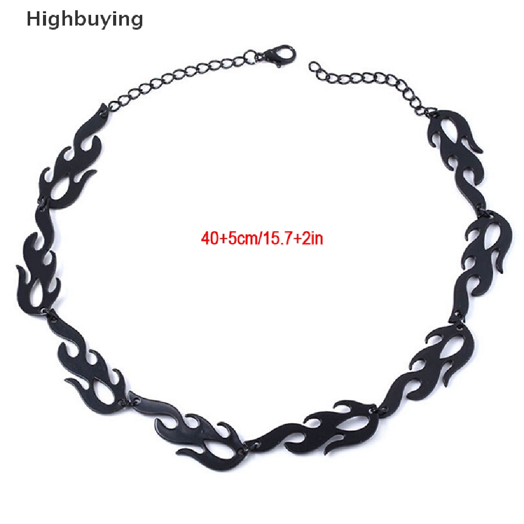 Hbid Punk Flame Kalung Klavikula Hip Hop Rantai Metal Choker Pria Wanita Trendi Perhiasan Glory