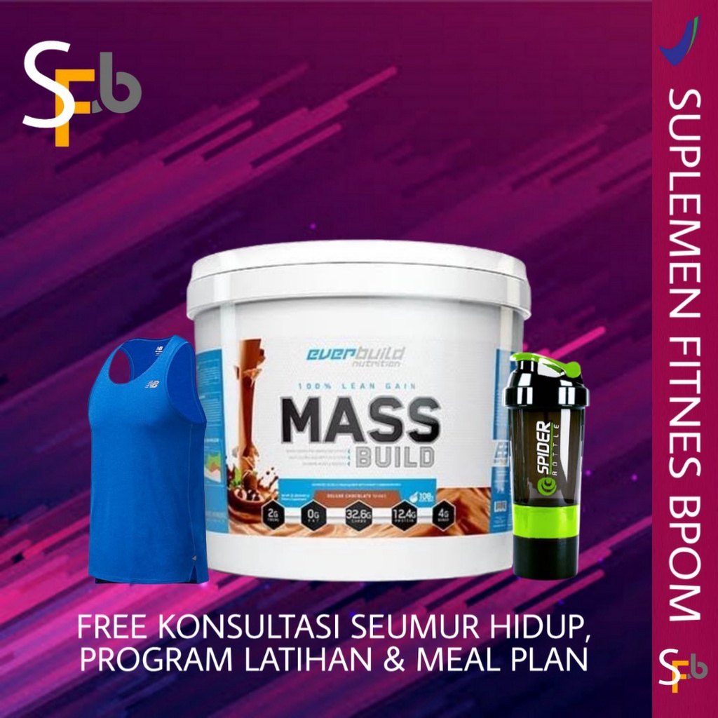 Jual Everbuild Mass Build Gainer 12 Lbs Shopee Indonesia