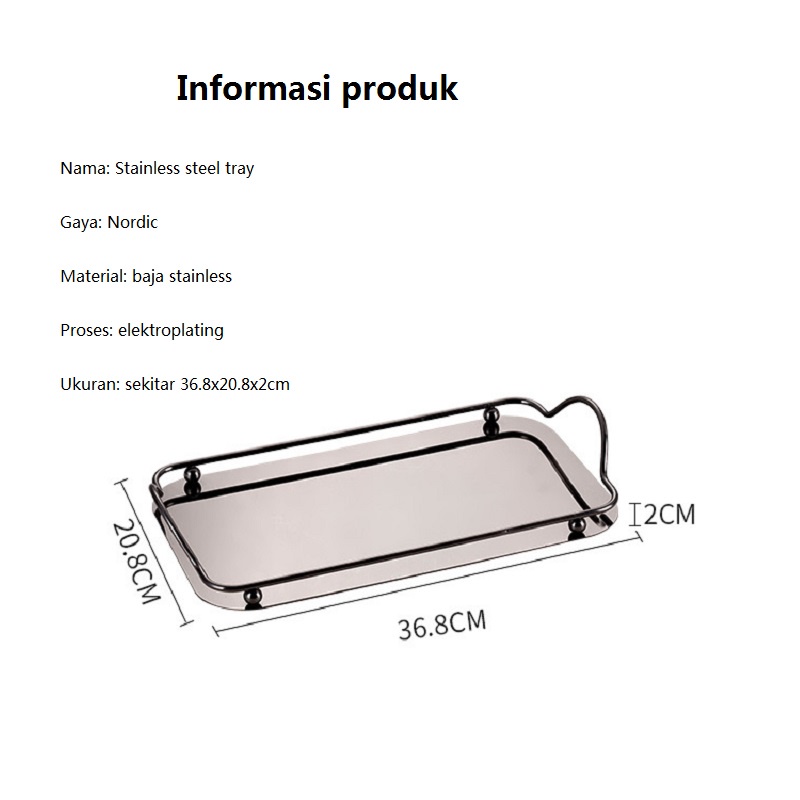 Mi.more Nampan Nordic Gold Tray 36x20cm / Tray / Nampan / Pajangan Emas Dekorasi