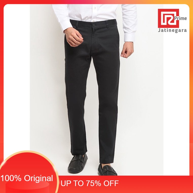 LARUSSO Celana Panjang Pria Chinos Slimfit Stretch -  Black WG43RAMAYANA JAKTIM