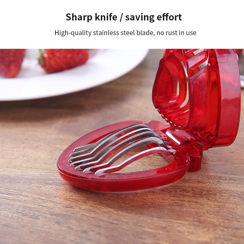 Mini Strawberry Slicer Stainless Steel Rumah Makan Bar Hotel Cafe Bakery Restoran Alat Pengiris Buah Reusable