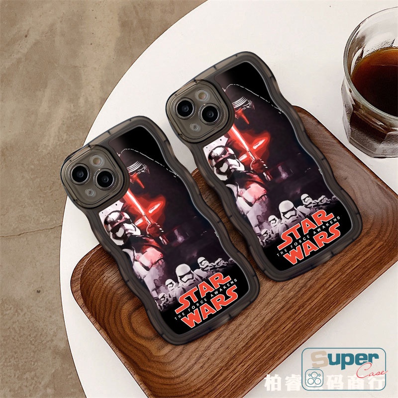 Case Untuk Redmi 12C 910c 9T 10 9A 9C A1 10A A1+Redmi Note10 11 9 8 10s 9s 11s 10 Pro Max POCO M3 X3 NFC Pro Mi 11T Pro Star Wars Trendy Merek Soft TPU Wavy Sarung Sandaran Pinggir