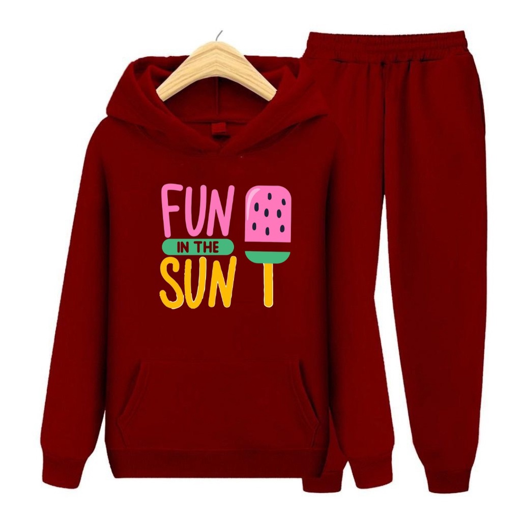 Setelan Anak Fun The Sun  Sweater Hoodie Size S, M , XL, XXL