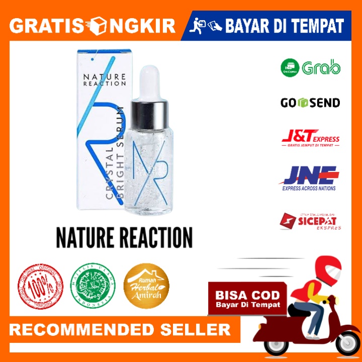 Nature Reaction Crystal Bright Serum Pencerah Wajah Penghilang Bekas Jerawat Original Bisa COD 20ml