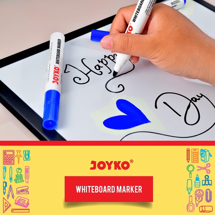 Whiteboard Marker / Spidol Papan Tulis Putih Joyko WM-28 WM28 Hitam