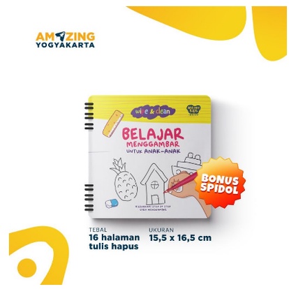

READY BUKU Belajar Menggambar / Wipe & Clean Belajar Menggambar / BUKU Belajar Menggambar FREE Spidol SIAP KIRIM