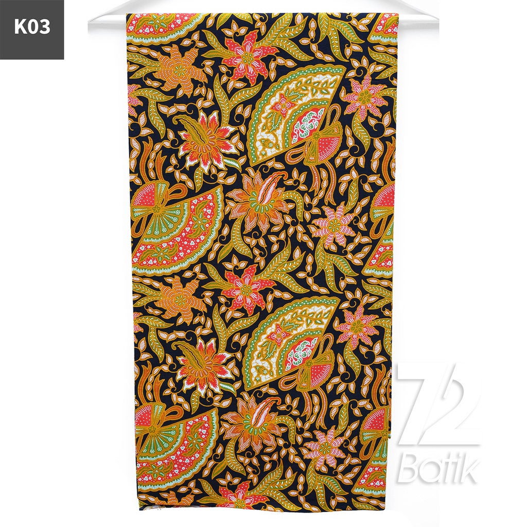 KAIN BATIK PREMIUM Bahan Katun Motif Kembang Kipas Warna Coklat Tanah 722667 Cap 72 Jarik Jarit Samping Kebat Panjang Batik Katun Modern Premium Bahan Seragam Batik Pernikahan Kantor Keluarga Murah Kamen Jadi Batik Bali Lembaran