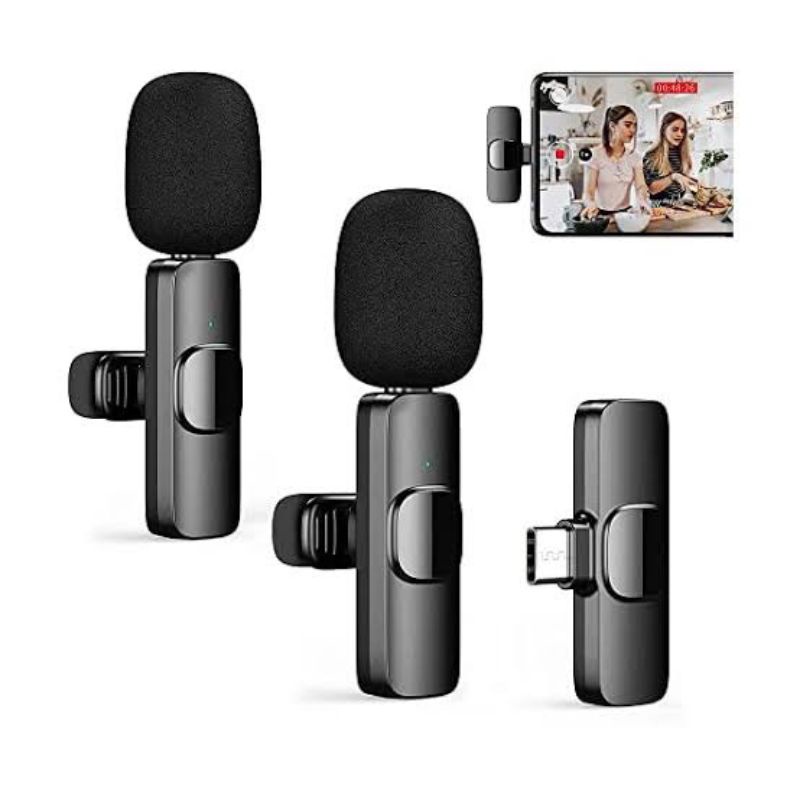 MIC WIRELESS HP VLOG YOUTUBER PORTABLE 2 MIC ( MICROPHONE 2 MIC ) FOR TYPE C &amp; TYPE IPHONE