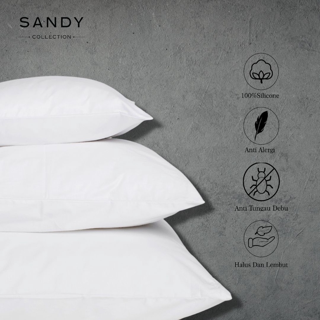 Bantal Guling Tidur Sandy Collection Ukuran 45x65cm 35x90cm