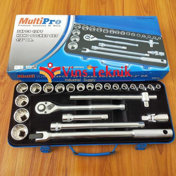 MULTIPRO socket set 24pcs 1/2 INCH kunci sok shock 8-32mm