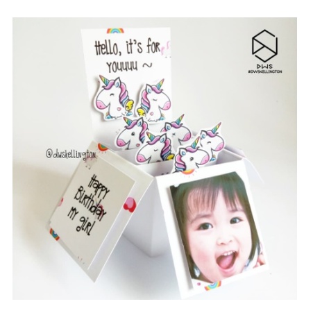 

Kotak Kado Kartu Ucapan Pop Up Box Doodle Unicorn Hadiah Ulang Tahun