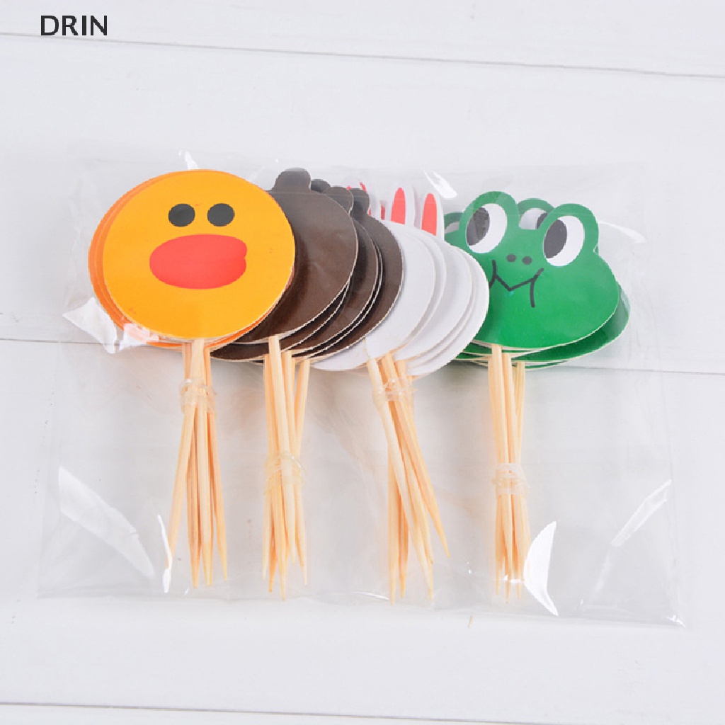 Dr 24pcs/bag Hewan Laut Cupcake Toppers Under the Sea Pesta Kue Bendera Baby Shower vn