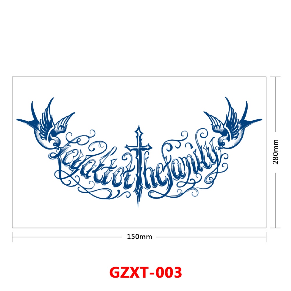 tato temporer ukuran dada atau chest model GZXT 1-40 tattoo temporary 15 hari  tatoo semi permanent