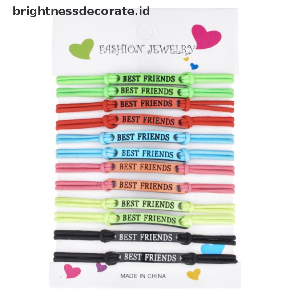 [Birth] 12pcs/set Best Friends Ch Gelang Braided Adjustable Tali Elastis [ID]