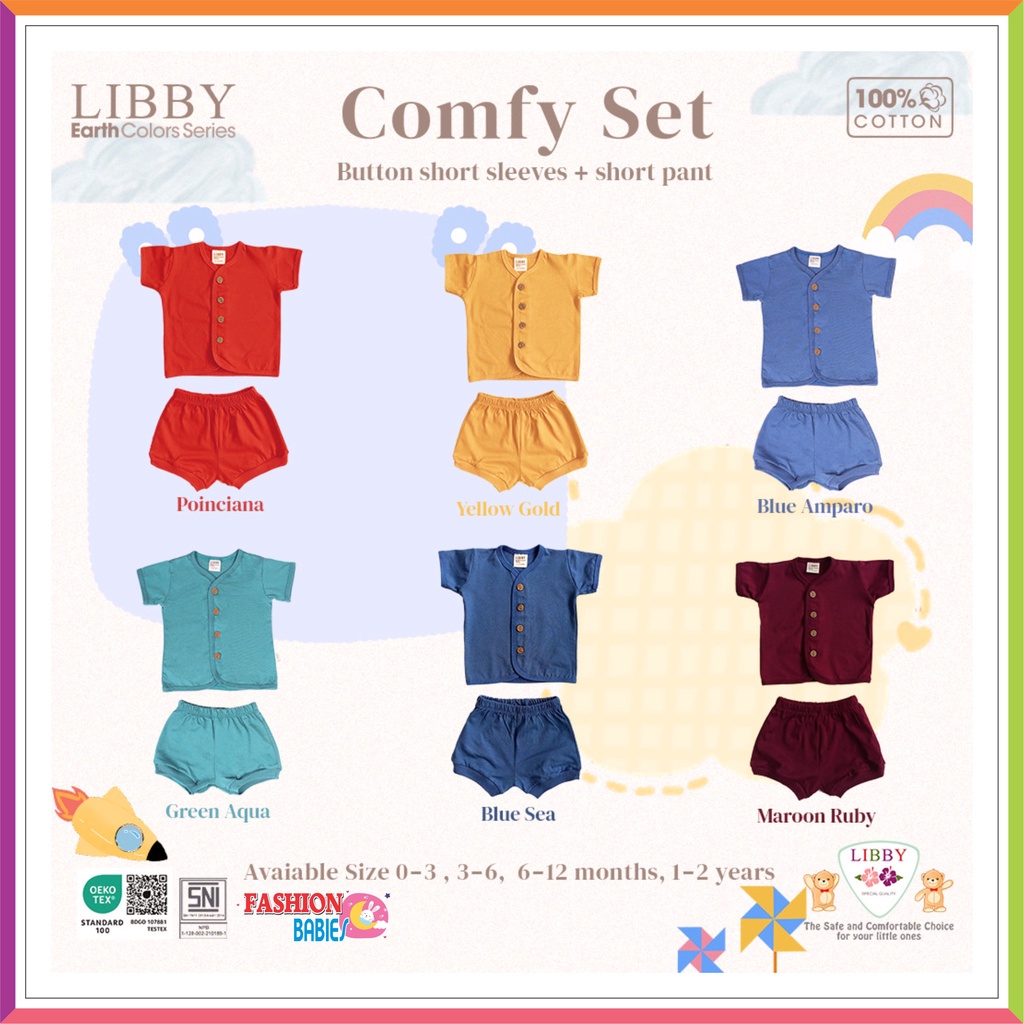 ❤ Fashionbabies ❤ [ TERBARU ] LIBBY COMFY SET SERIES 2 | SETELAN KANCING PENDEK