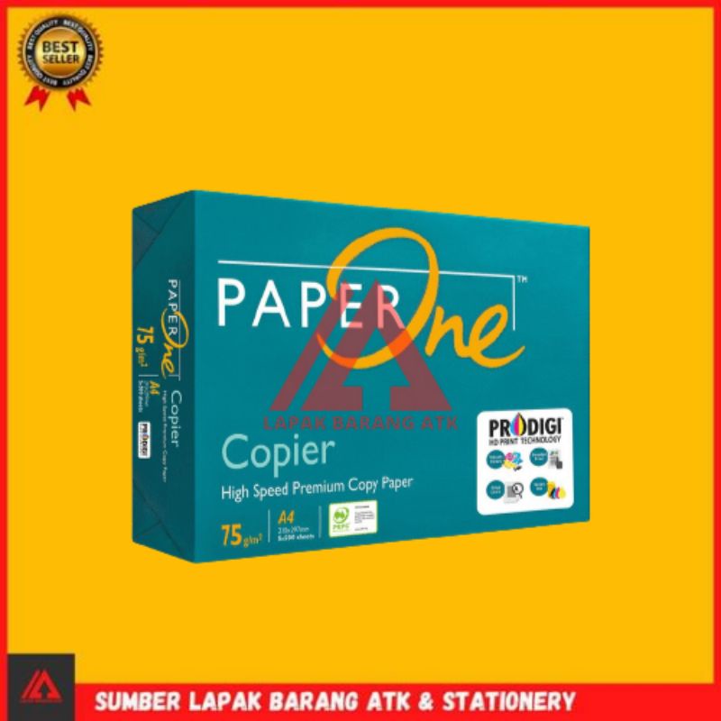 

kertas HVS A4 75 gram Paper one 1 Rim Berkualitas