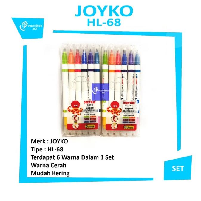 

JOYKO - Highlighter HL-68 6 Macam Warna - Set