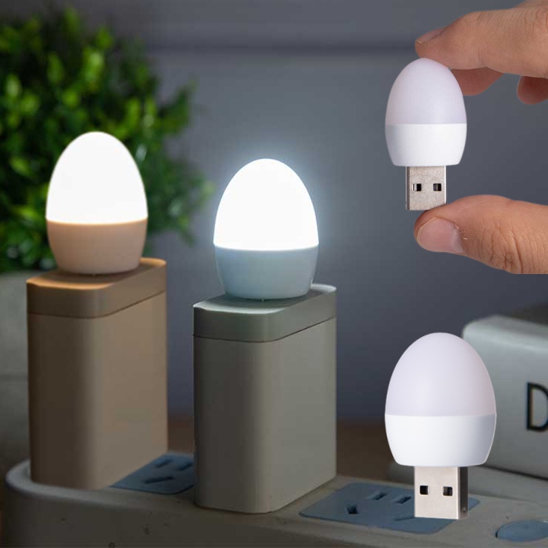 Portabel Ultra Terang Bentuk Telur USB Plug Lamp Mini LED Pelindung Mata Lampu Baca Komputer Ponsel Power Charging Night Light Lampu Buku Kecil Pencahayaan Meja