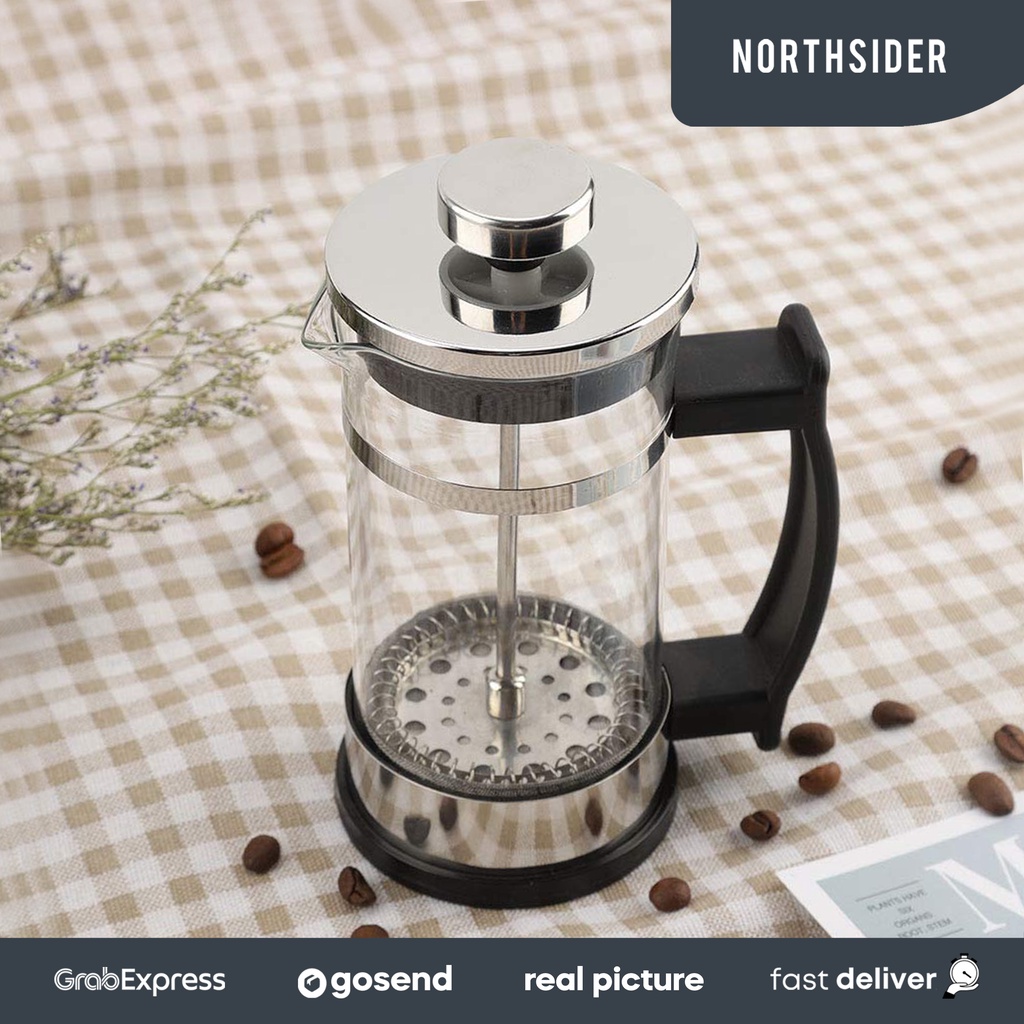 FRENCH PRESS COFFEE TEH PLUNGER 350ML STAINLESS FP-001 - ALAT KOPI TEH