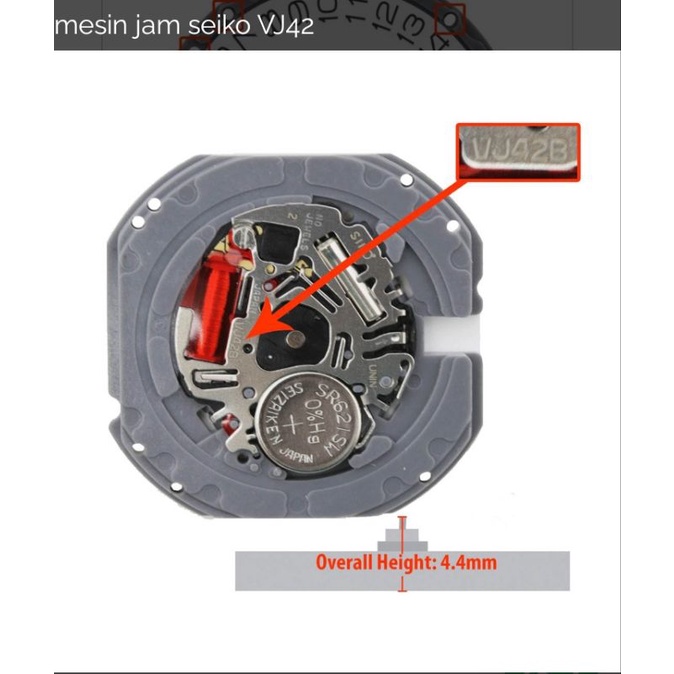 Mesin Jam Tangan VJ42B VJ 42 B Tanggal Original Dwjl