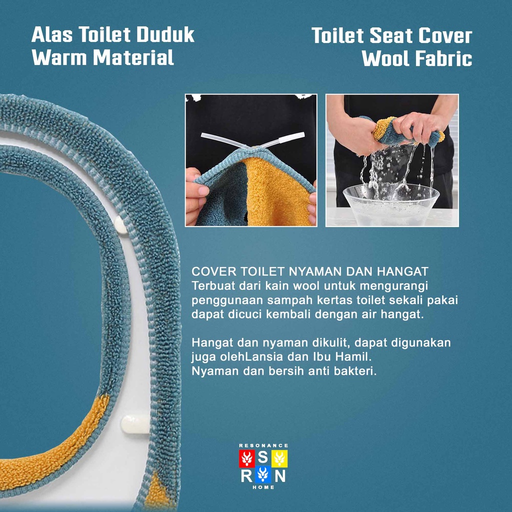 Toilet Seat Cover Wool / Alas Toilet Duduk Universal Dua Warna Resonance Home