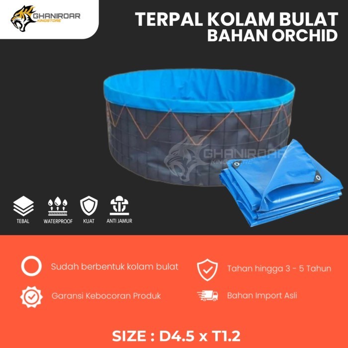 Terpal Kolam Bulat D4.5xT1.2 / D 450 x T 120 Terpal Orchid - Orchid, Terpal Saja
