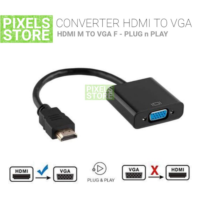 Converter HDMI to VGA Kabel STB ke Monitor PC