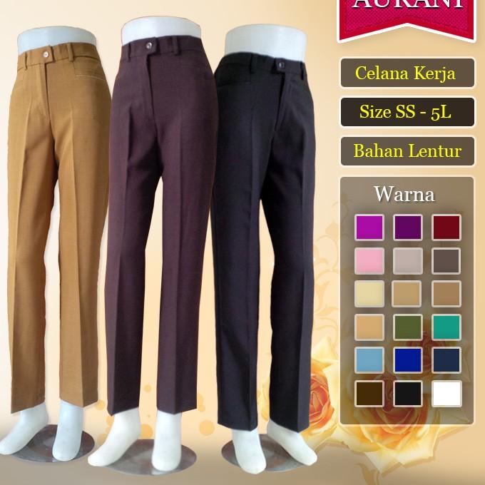 ZWE.05Ja23y ◦ Celana Kerja Wanita Size S M L, Celana Kantor Tali Ikat Pinggang Merk Syakira