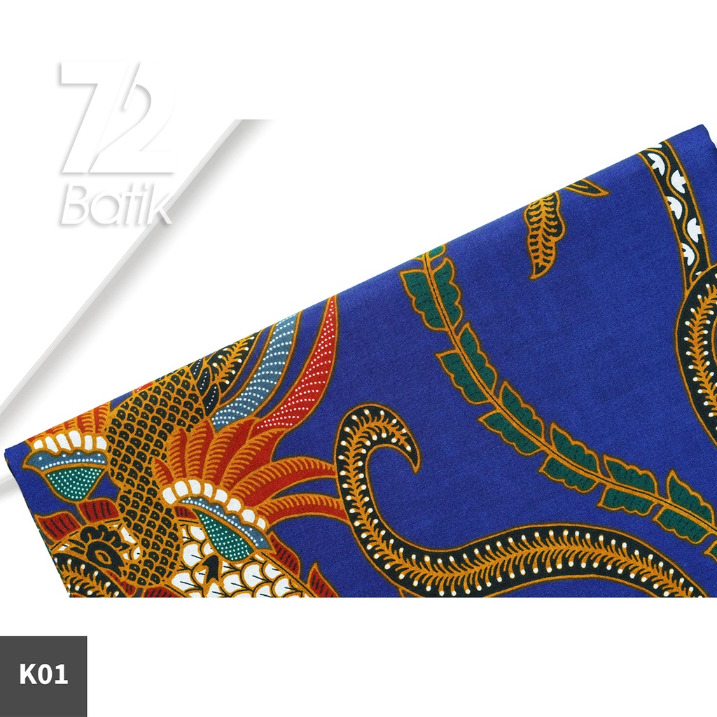 KAIN BATIK PREMIUM Bahan Katun Motif Burung Bali Biru 722701 Cap 72 Jarik Jarit Samping Kebat Panjang Batik Katun Modern Premium Bahan Seragam Batik Pernikahan Kantor Keluarga Murah Kamen Jadi Batik Bali Lembaran