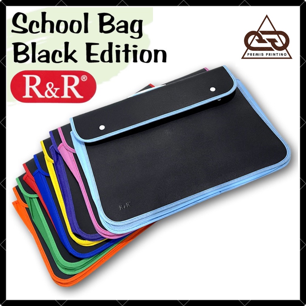 

Map Tas 2 Kancing Hitam Folio F4 / School Bag Black Edition R&R / Map Tebal