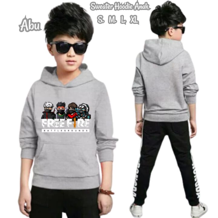 Hzl_outfit Sweater Hoodie Free Fire Anak Laki Laki (S.M.L.XL)