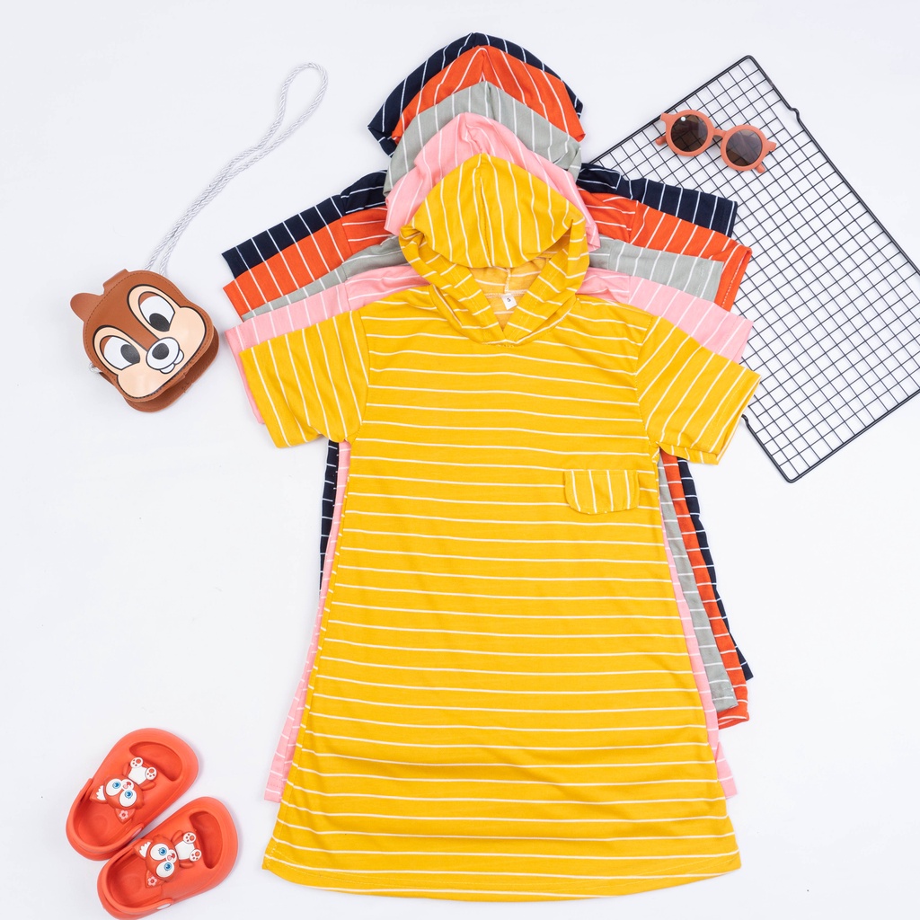 IL - DRESS ANAK PEREMPUAN MOTIF SALUR / DASTER ANAK CEWEK GARIS-GARIS