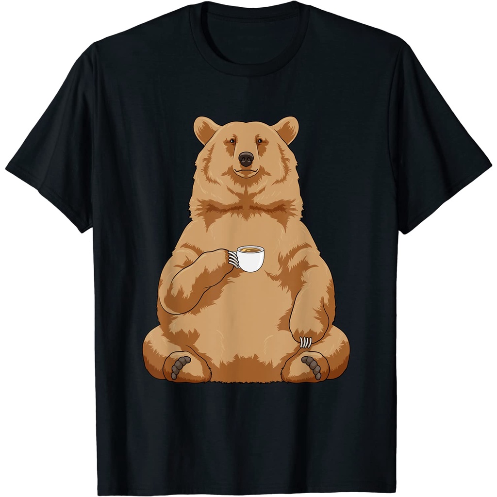 Baju Kaos Dewasa Bear Coffee Cup Pakaian Atasan Fashion Pria Wanita Cowok Laki Distro Murah Import