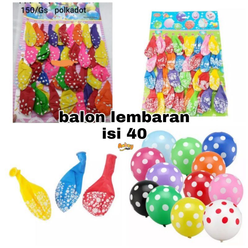 balon lembaran layer 40pcs balon latex ulangtahun polkadot happy birthday 12 inci