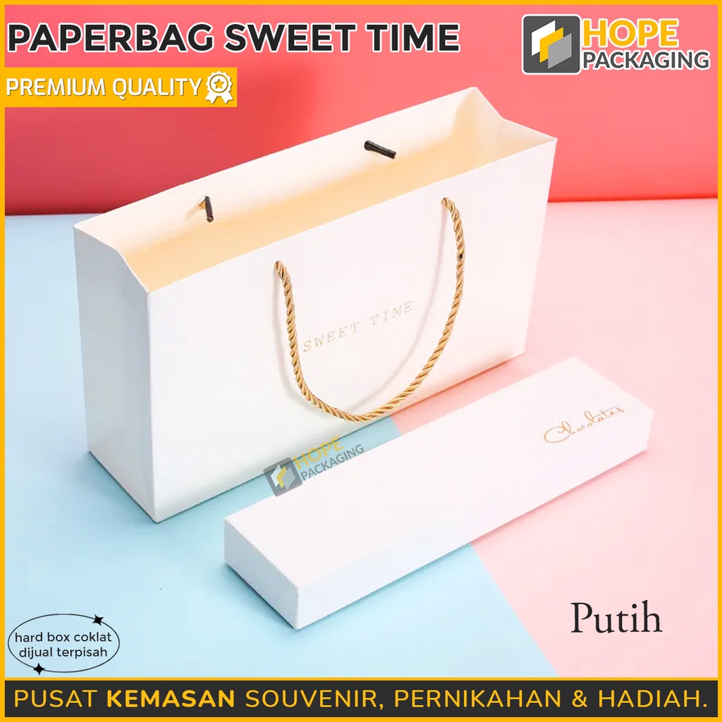 PaperBag Sweet Time 29x16x8cm / paper Bag Hadiah Valentine / kantong Kado imlek Goodie Bag souvenir lebaran