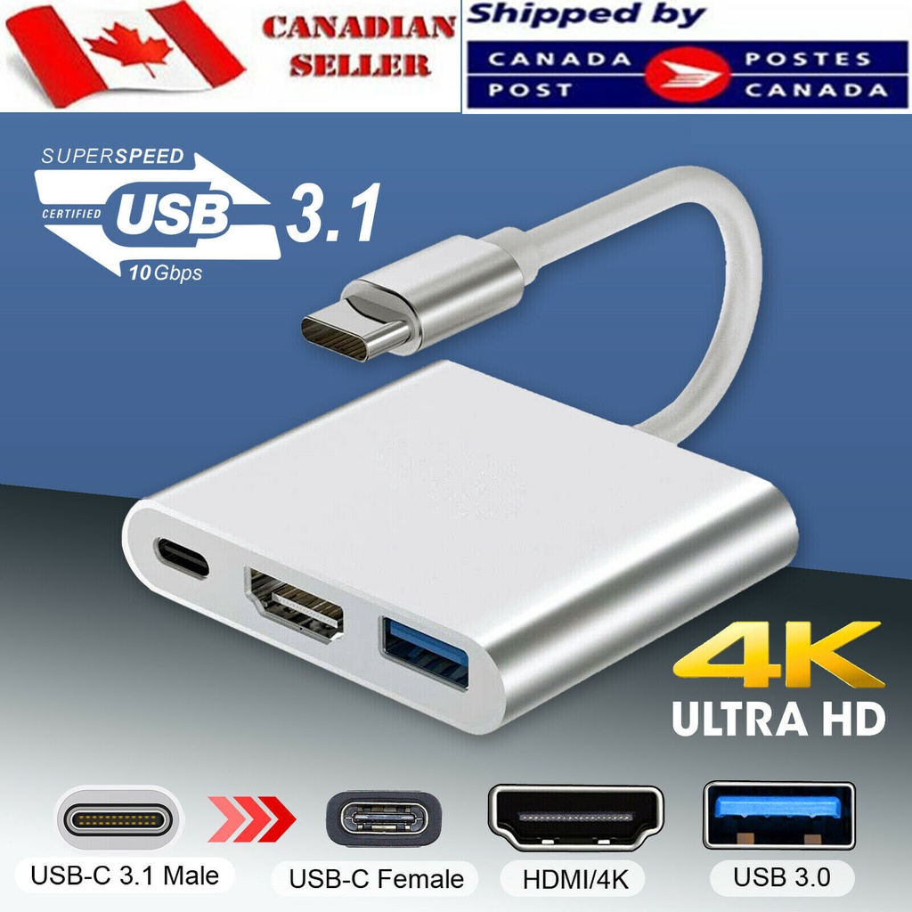 TYPE-C (USB C) TO HDTV+USB3.0+PD Converter Adapter 3in1/ TYPE-C TO HDmi+USB+PD