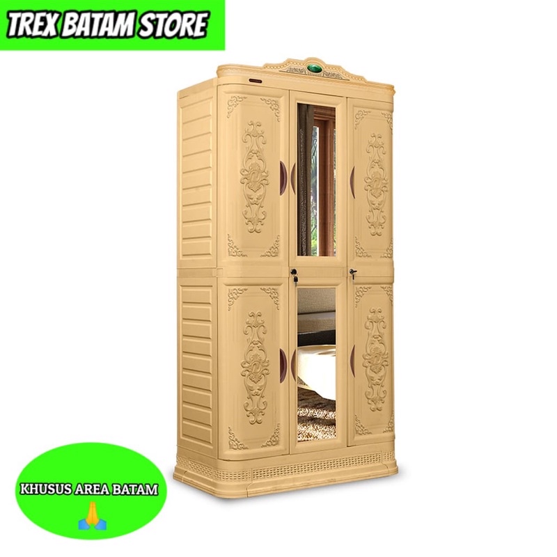 NAPOLLY CABSULTA 388CK LEMARI SULTAN MAHKOTA LEMARI PLASTIK LEMARI PAKAIAN 2 PINTU (BATAM)