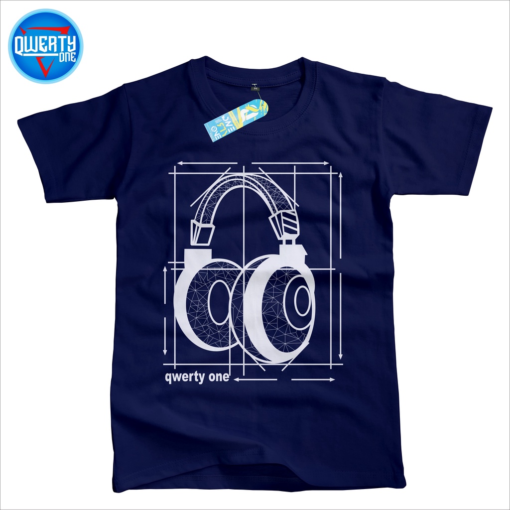 Kaos Distro Anak Headset Navy 1-10 Tahun