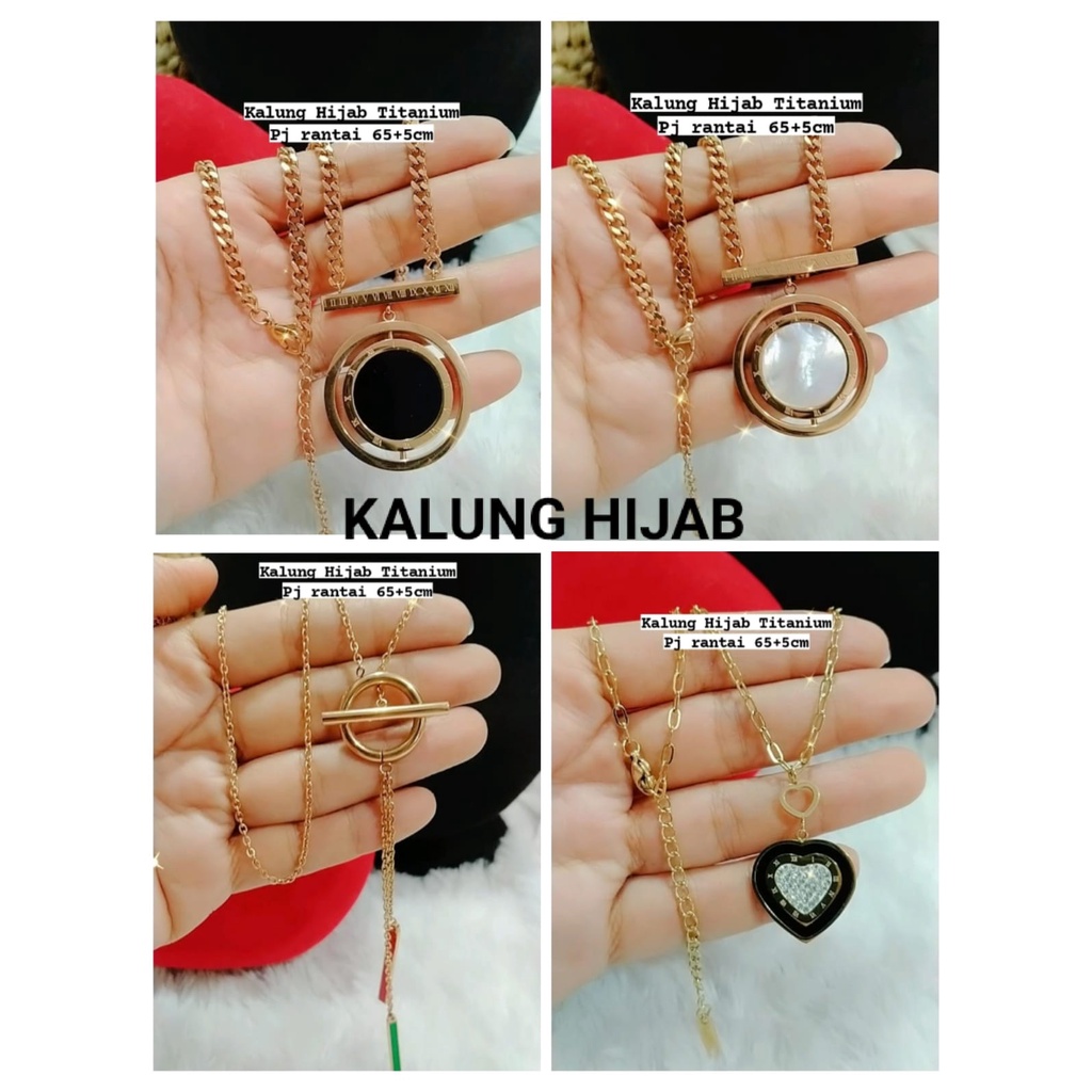Kalung Hijab Titanium. xuping titanium rodhium tembaga lapismas medan