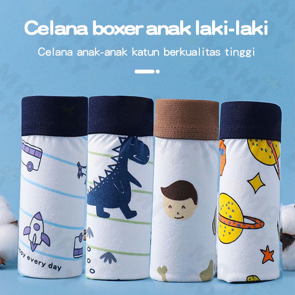 Mamibayi Celana Dalam Anak Laki-Laki/Celana Dalam Boxer Anak Katun Murni