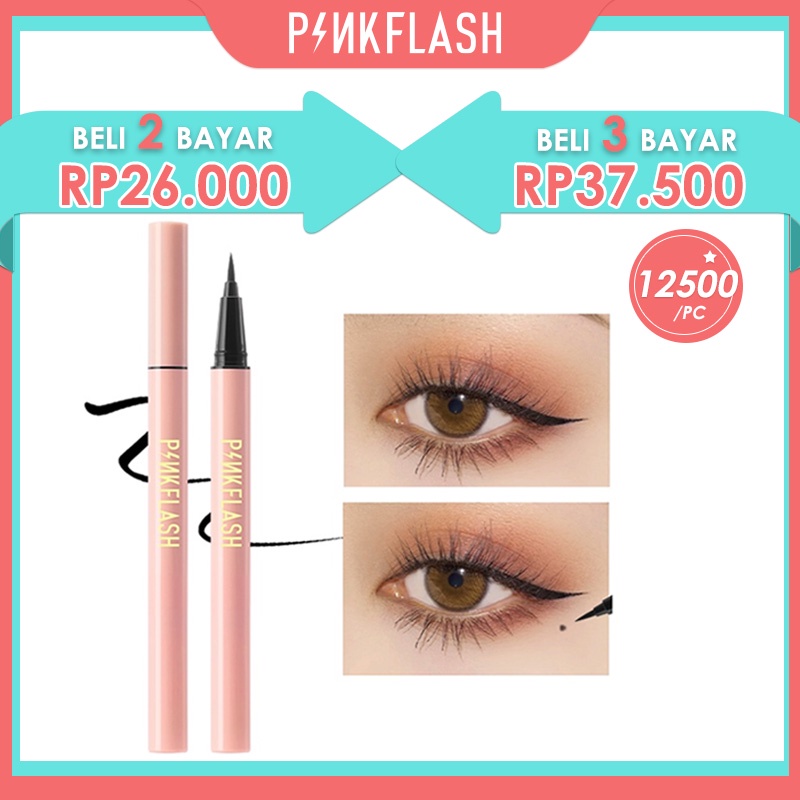 PINKFLASH #OhMyLine Eyeliner Warna Hitam Anti Air Tahan Lama Eye Makeup Evenly Pigmented Liquid Eyeliner